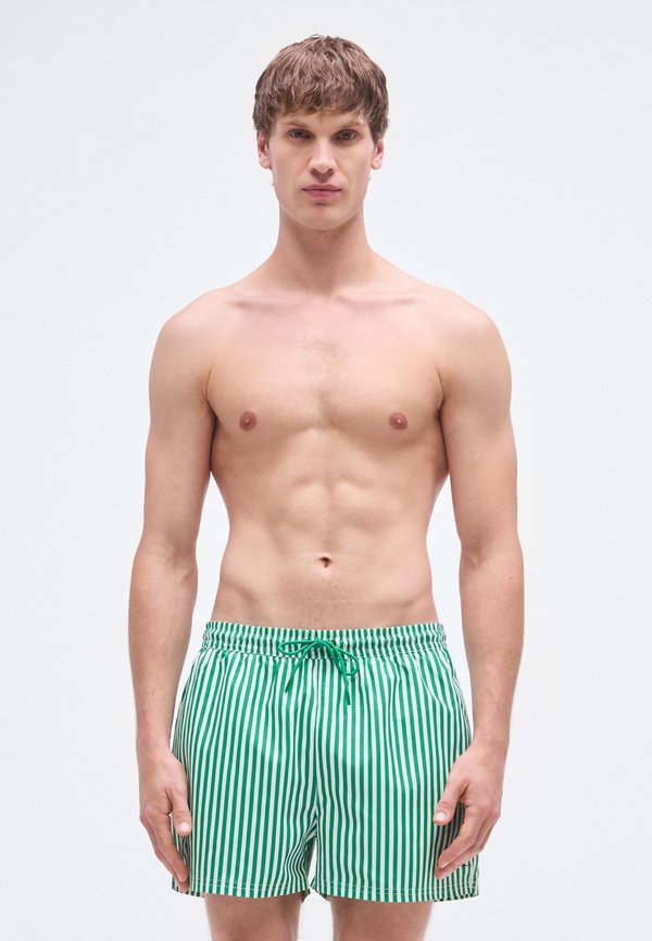 Calvin Klein Swimwear DRAWSTRING WAISTBAND GRAPHIC MONOGRAM - Swimming shorts - penny/mardi gras green