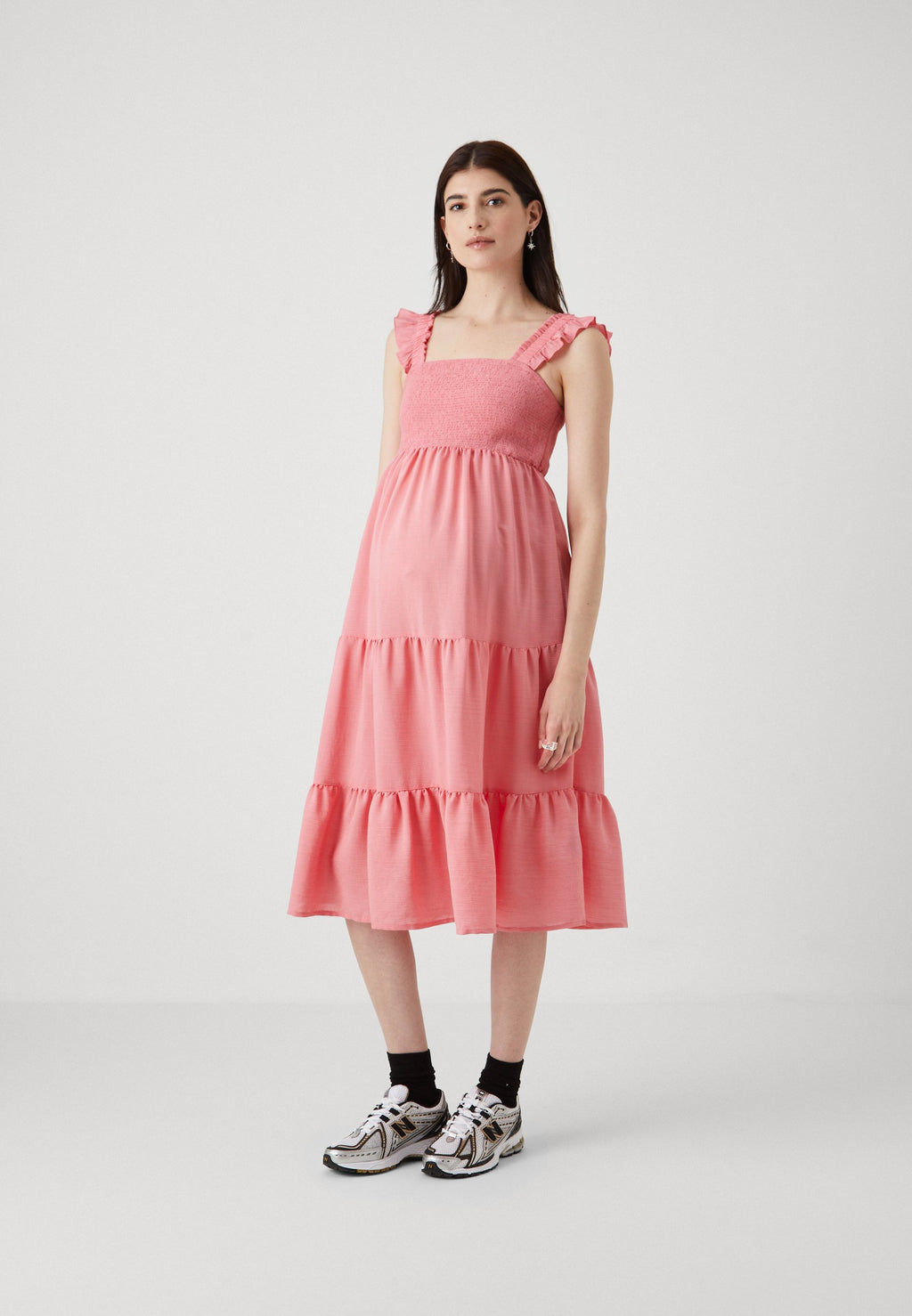 ONLY MATERNITY OLMGRACE FRILL CALF DRESS