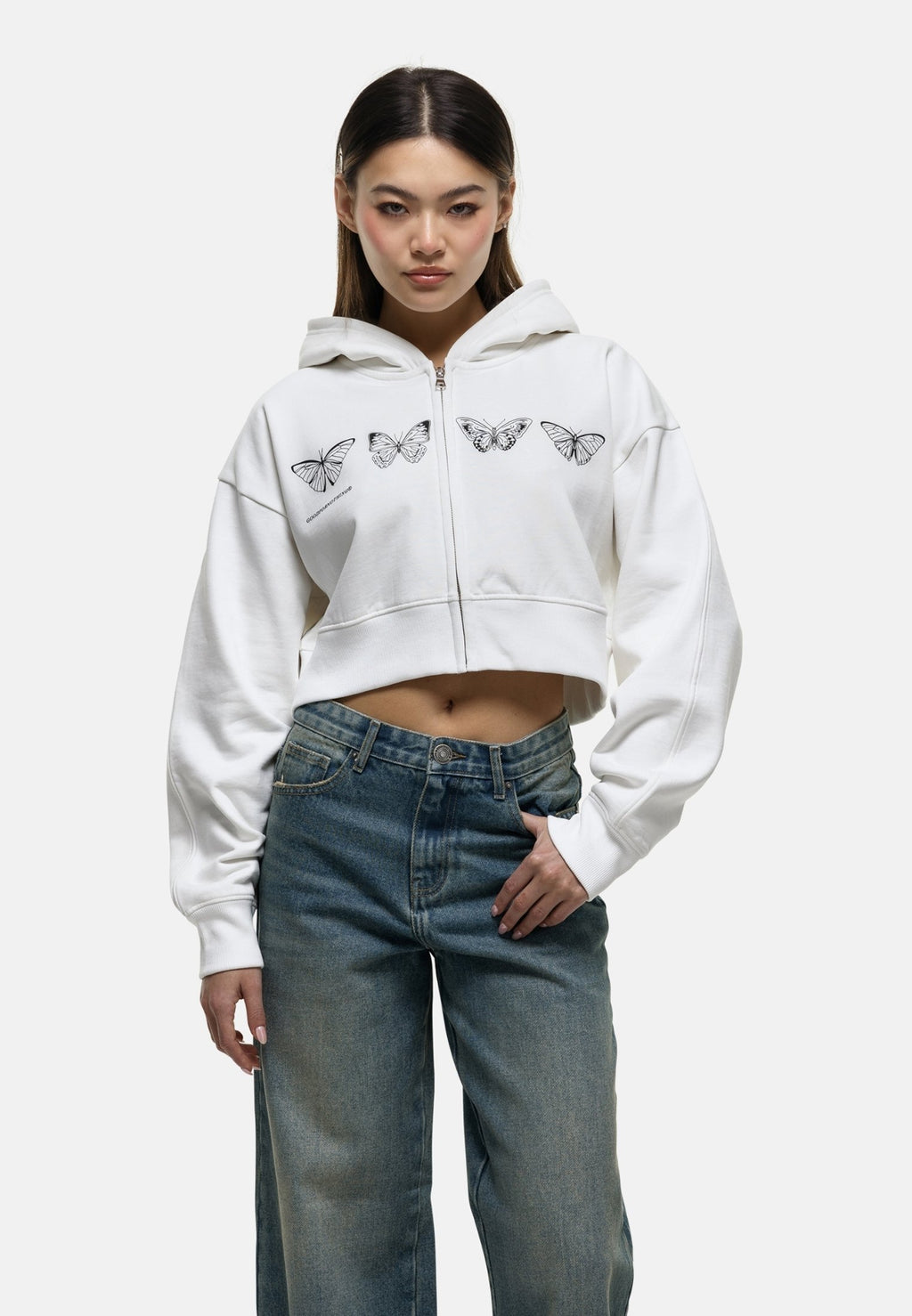 Good For Nothing METAMORPHOSIS OFF WHITE CROPPED HOODIE