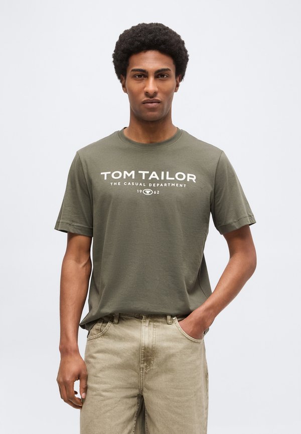 TOM TAILOR Print T-shirt - deep leaf green