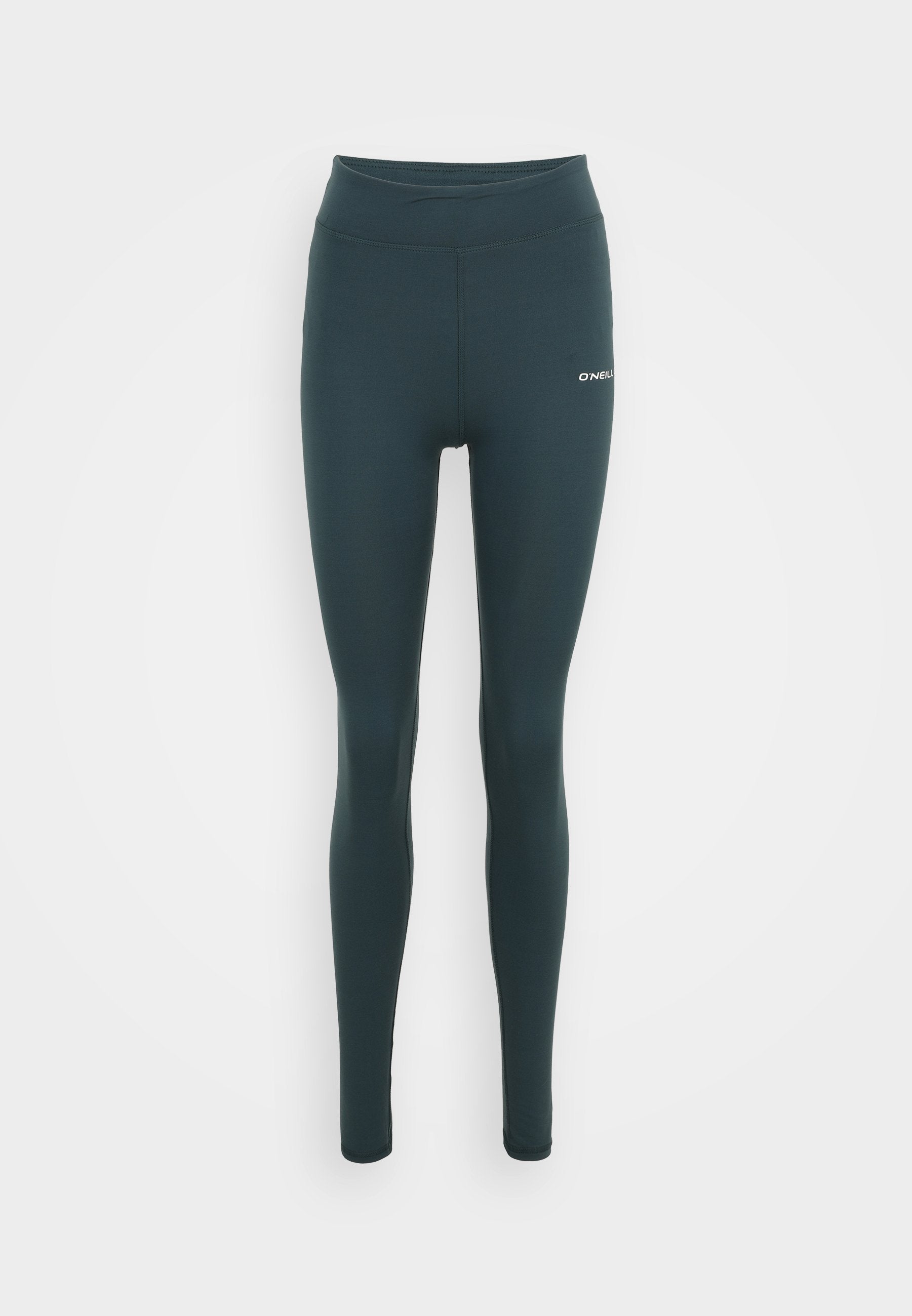 Hochtaillierte Leggings aus einem dunkelblauen Polyester-Mix mit glatter Textur. Mit einem kleinen weißen Logo an der Hüfte, enganliegendem Schnitt und knöchellang.