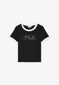 Fila CERCINA SLIM LOGO RINGER TEE - Print T-shirt - black-bright white