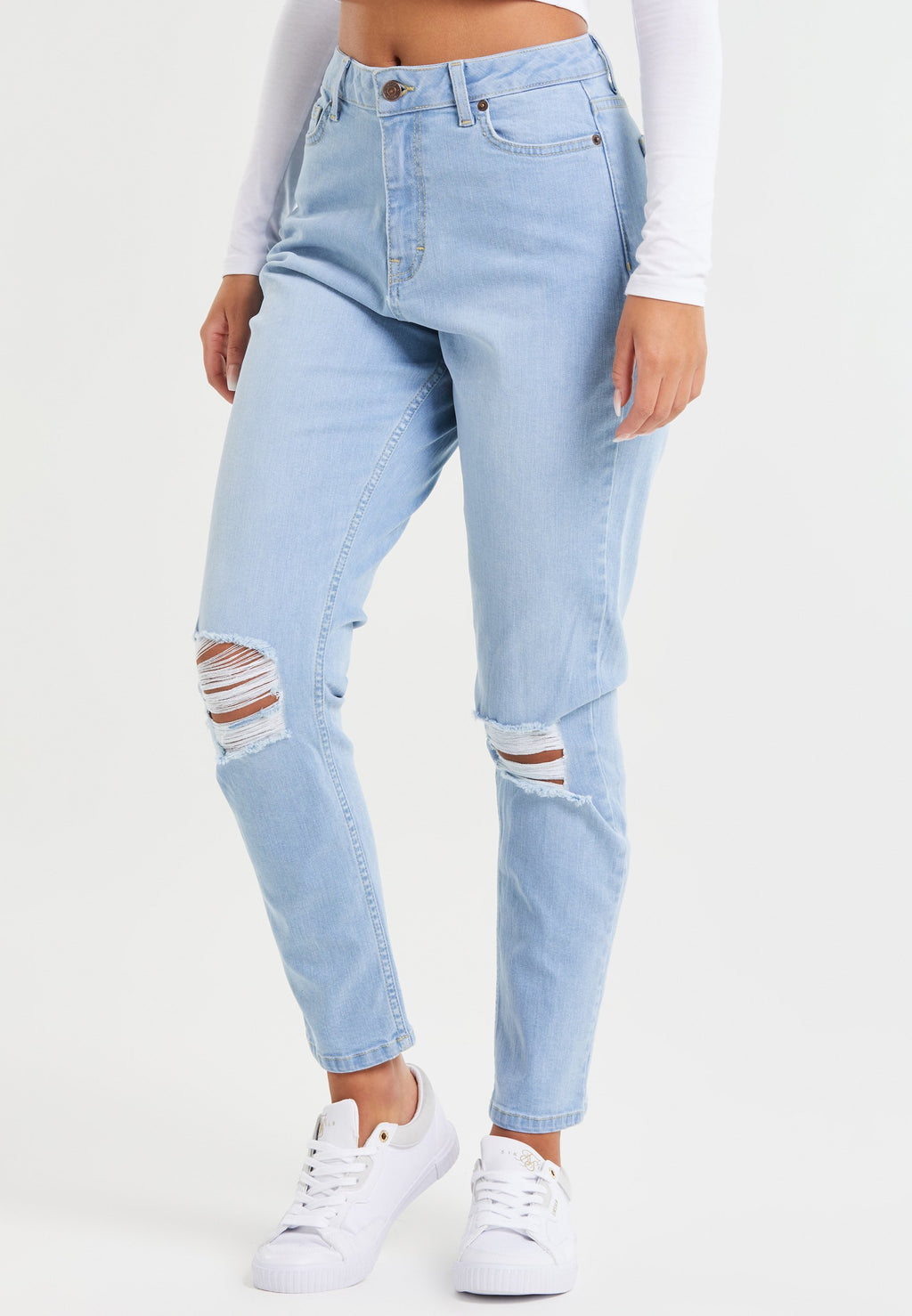 SIKSILK DISTRESSED MOM FIT