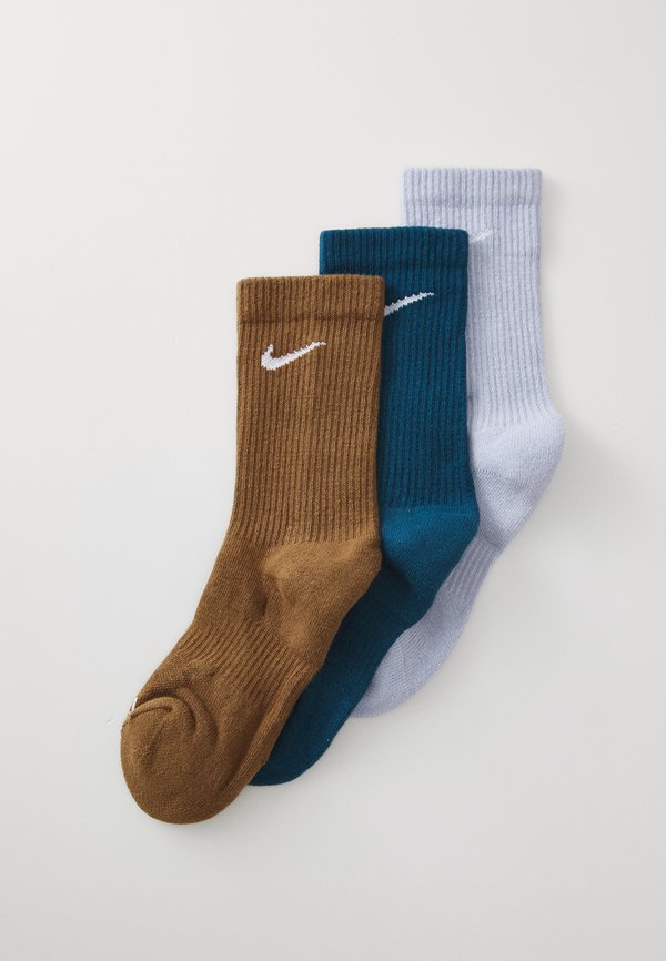 Nike Performance EVERYDAY PLUS CUSH CREW UNISEX 3 PACK - Sports socks - ghost(w)/blueforce(w)/mosswoodbrown(w)