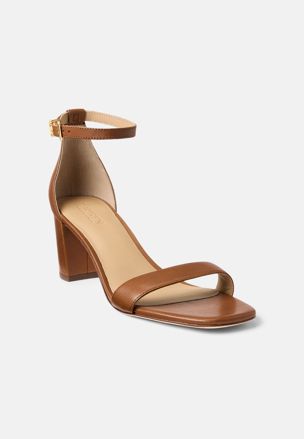 Lauren Ralph Lauren LOGAN BURNISHED LEATHER SANDAL