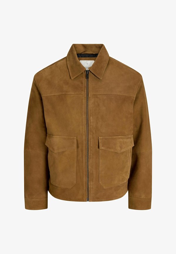 Jack & Jones Leather jacket - cognac