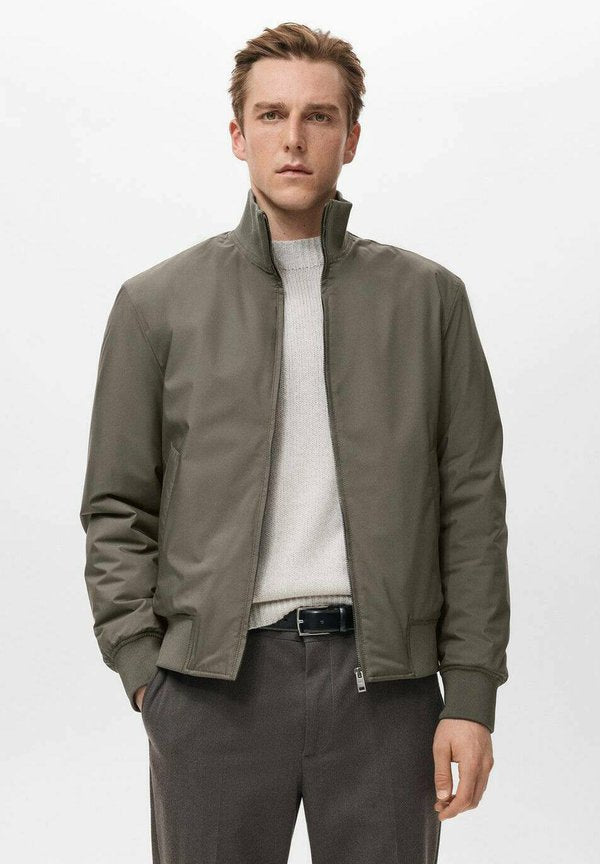 Mango Bomber Jacket - khaki