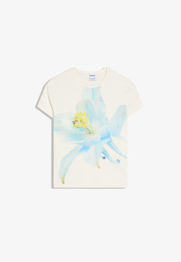 Bershka SHORT SLEEVE  - Print T-shirt - dark blue