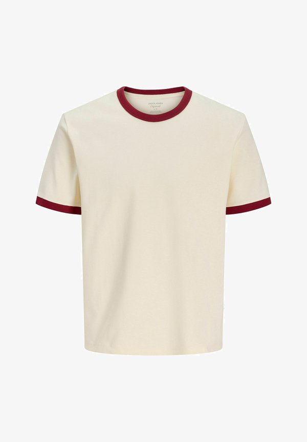 Jack & Jones Colour block - Basic T-shirt - antique white