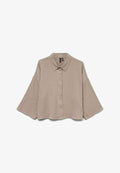 Vero Moda VMNATALI CROP WVN GA - Button-down blouse - moon rock