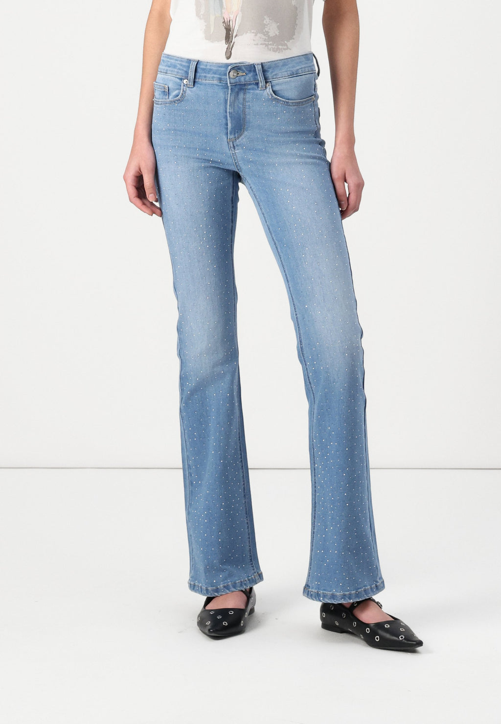 Flared fit ONLWAUW Mid waist Ankle length Media 3