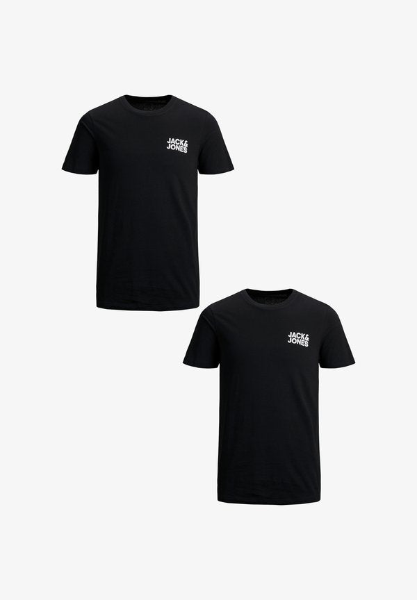 Jack & Jones LOGO PLUS SIZE RUNDHALS KURZARM ECORP 2PACK - Print T-shirt - schwarz weiß