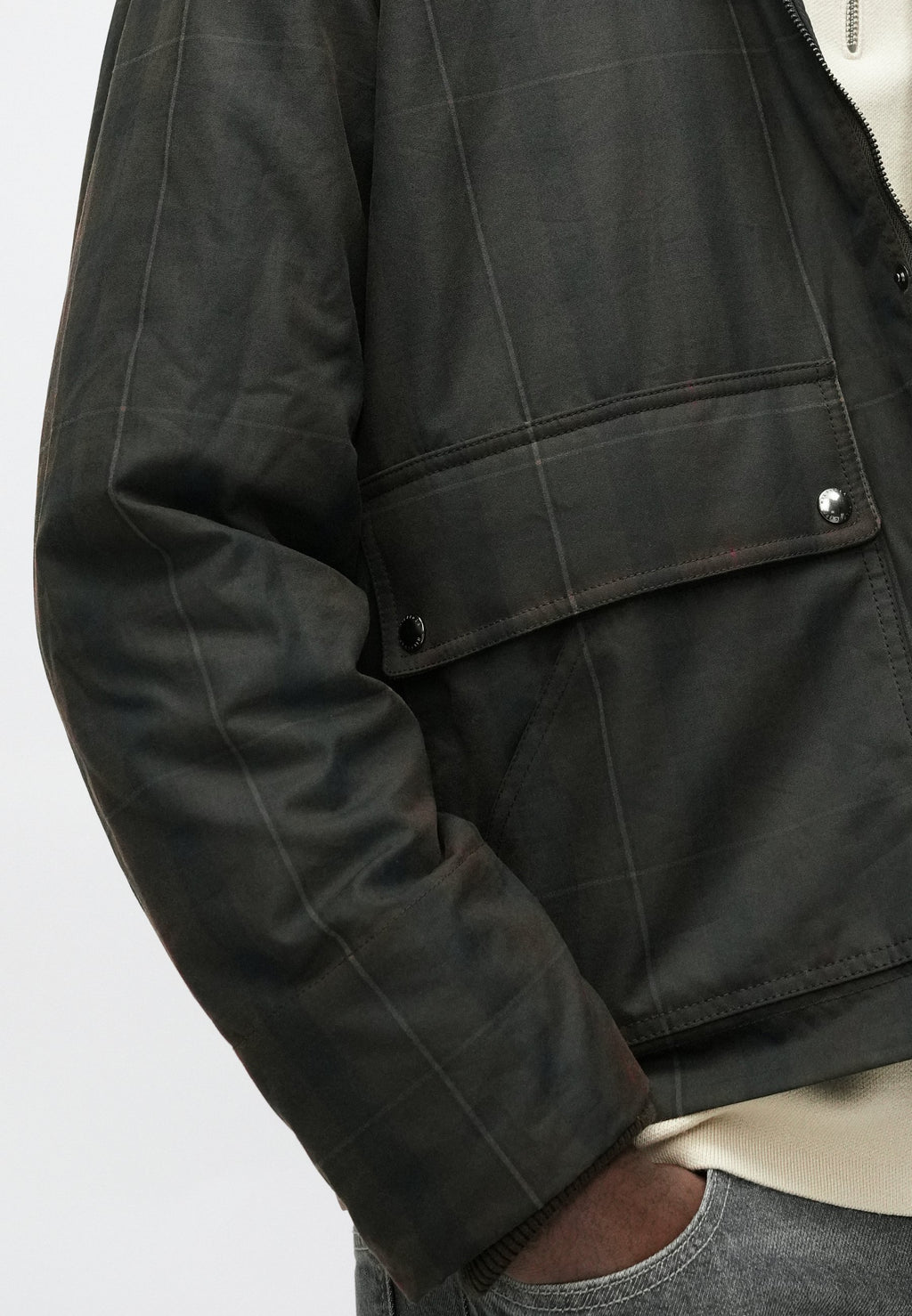 WAXED TARTAN CHECK RELAXED BARN JACKET Media 6