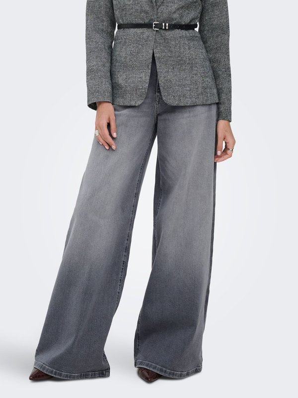 ONLY Wide-fit ONLFRANCESCA Mid waist Wide Leg Fit - Wide Leg - light grey denim