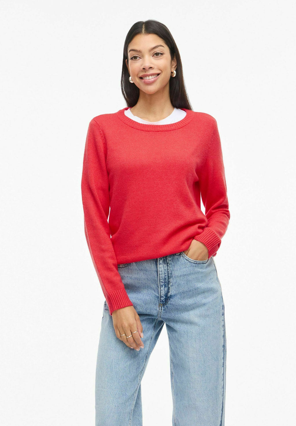 VILA VIRIL O-NECK L/S KNIT TOP - NOOS