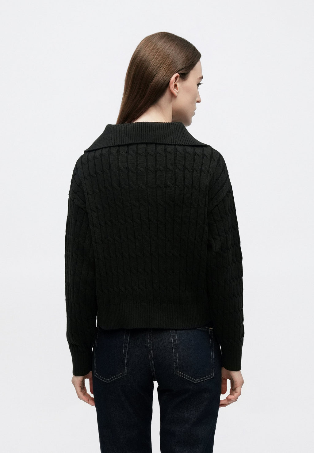 RELAXED CABLE KNIT HALF-ZIP JUMPER Media 4