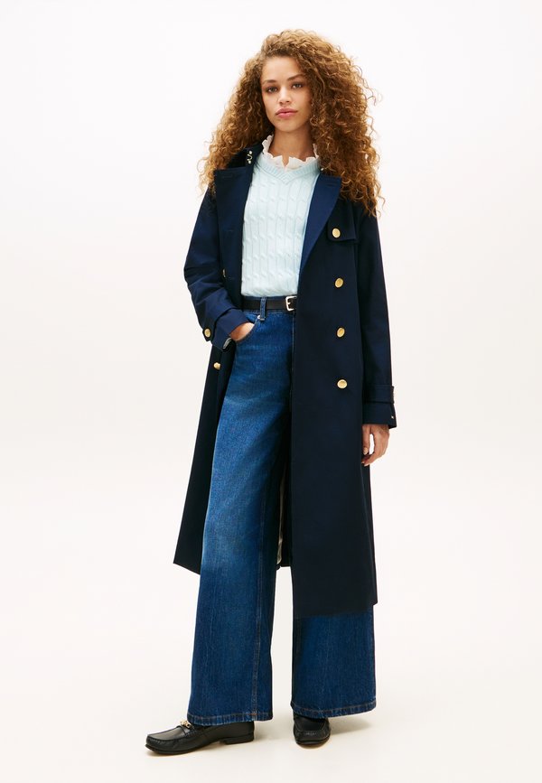 Tommy Hilfiger GOLD-TONE BUTTON SLIM TRENCH COAT - Trenchcoat - dark night navy