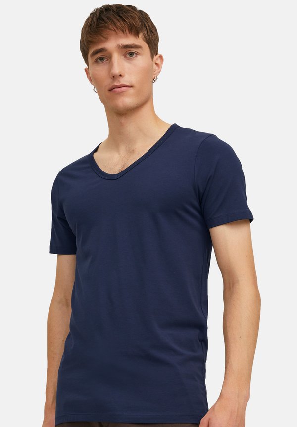 Jack & Jones 5 PACK - Basic T-shirt - dunkelblau/schwarz