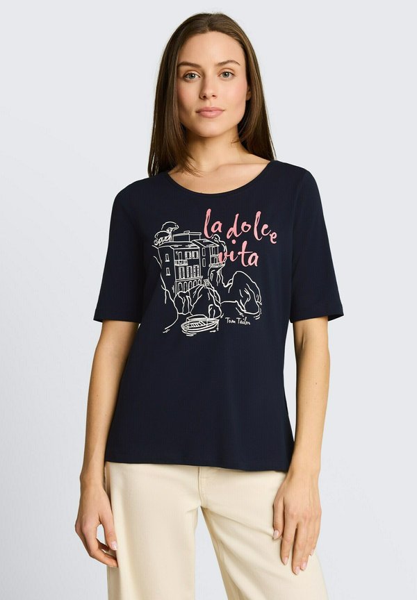 TOM TAILOR T-SHIRT CREW NECK WITH PRINT - Print T-shirt - lunar eclipse