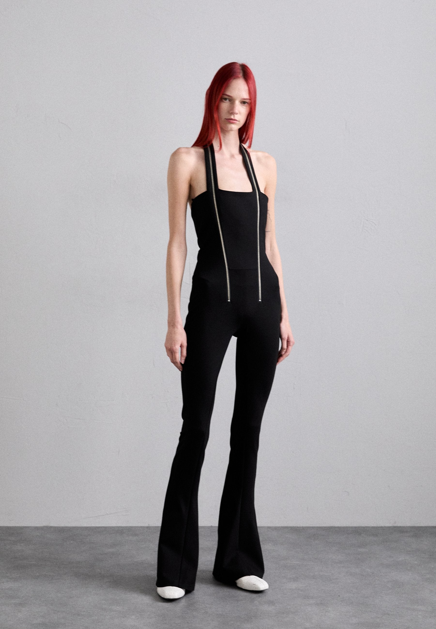 GmbH DOUBLE ZIP HALTER NECK FLARED LEG