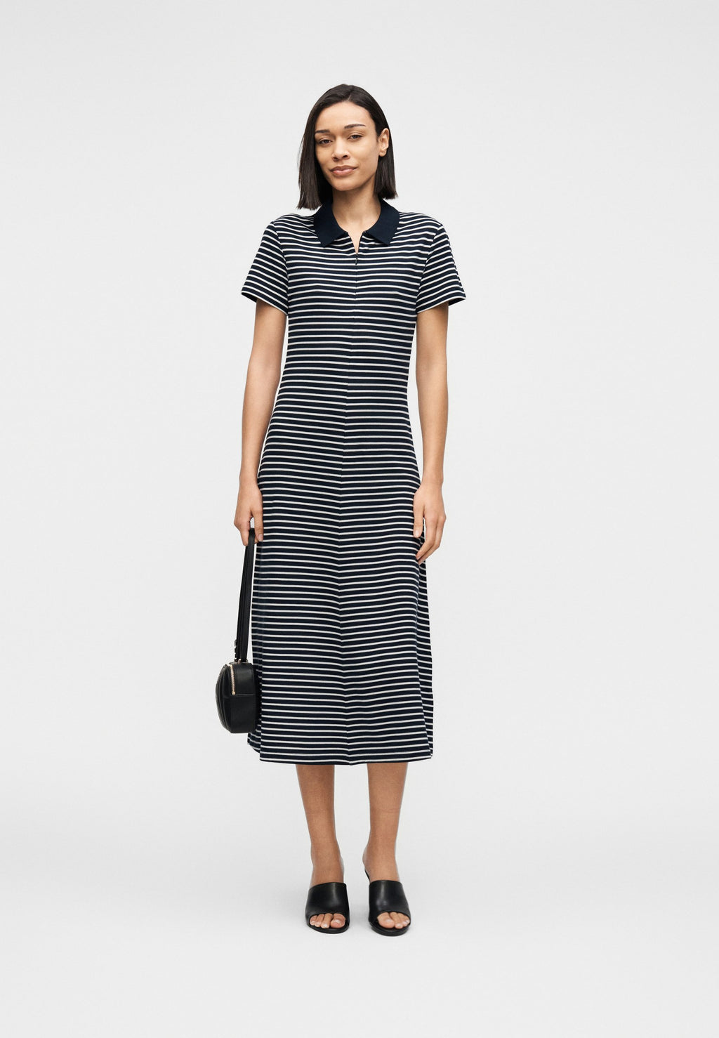ZIP MAXI SHORT SLEEVE POLO DRESS Media 2