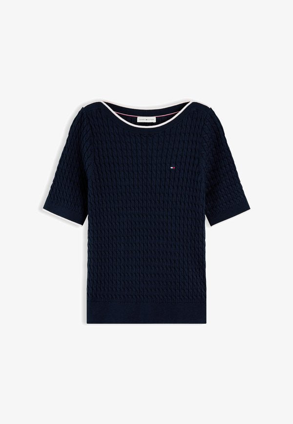 Tommy Hilfiger FINE CABLE BOAT NECK - Jumper - dark night navy