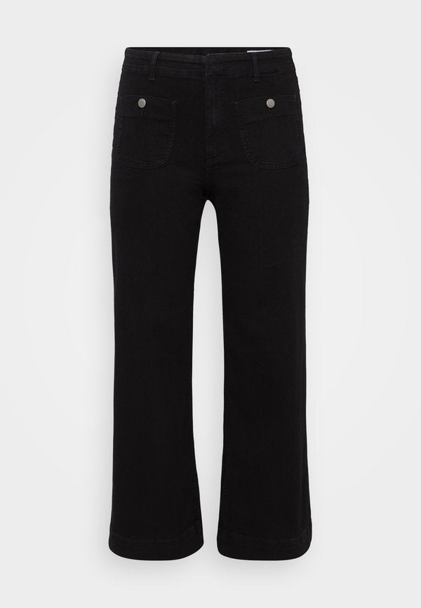 Vero Moda Curve Wide-fit VMCKAYLA High rise Wide Leg Fit - Relaxed fit jeans - black denim