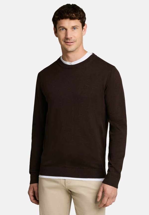 TOM TAILOR Jumper - dark chocolate brown melange