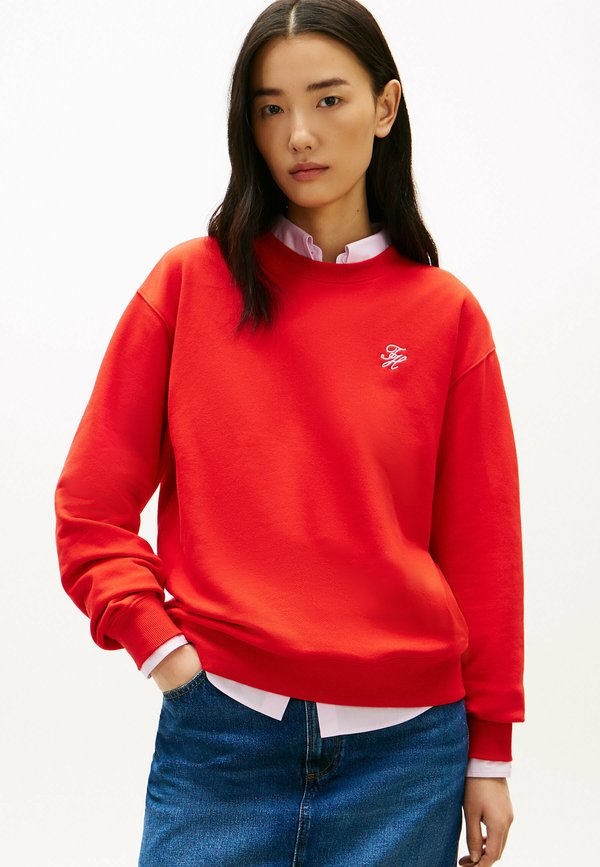 Tommy Hilfiger LOGO EMBROIDERY CREW NECK SWEATSHIRT - Sweatshirt - fireworks