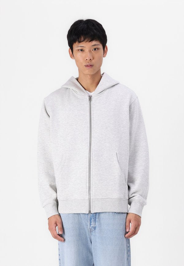 Jack & Jones Zip Plain Zip - Zip-up sweatshirt - white melange