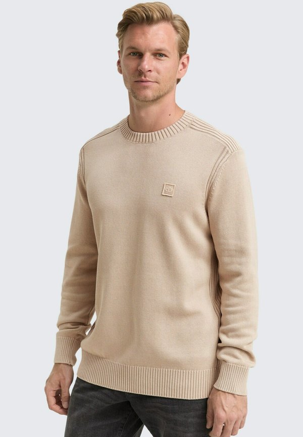 TOM TAILOR WASHED CREWNECK - Jumper - light cashmere