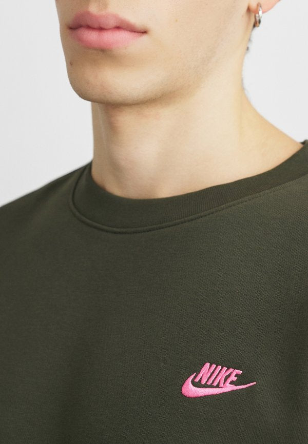 Nike Sportswear CLUB CREW - Sweatshirt - sequoia/pinksicle