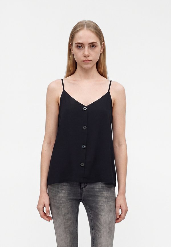ONLY ONLNELLY LIFE BUTTON SINGLET SOLID - Top - black