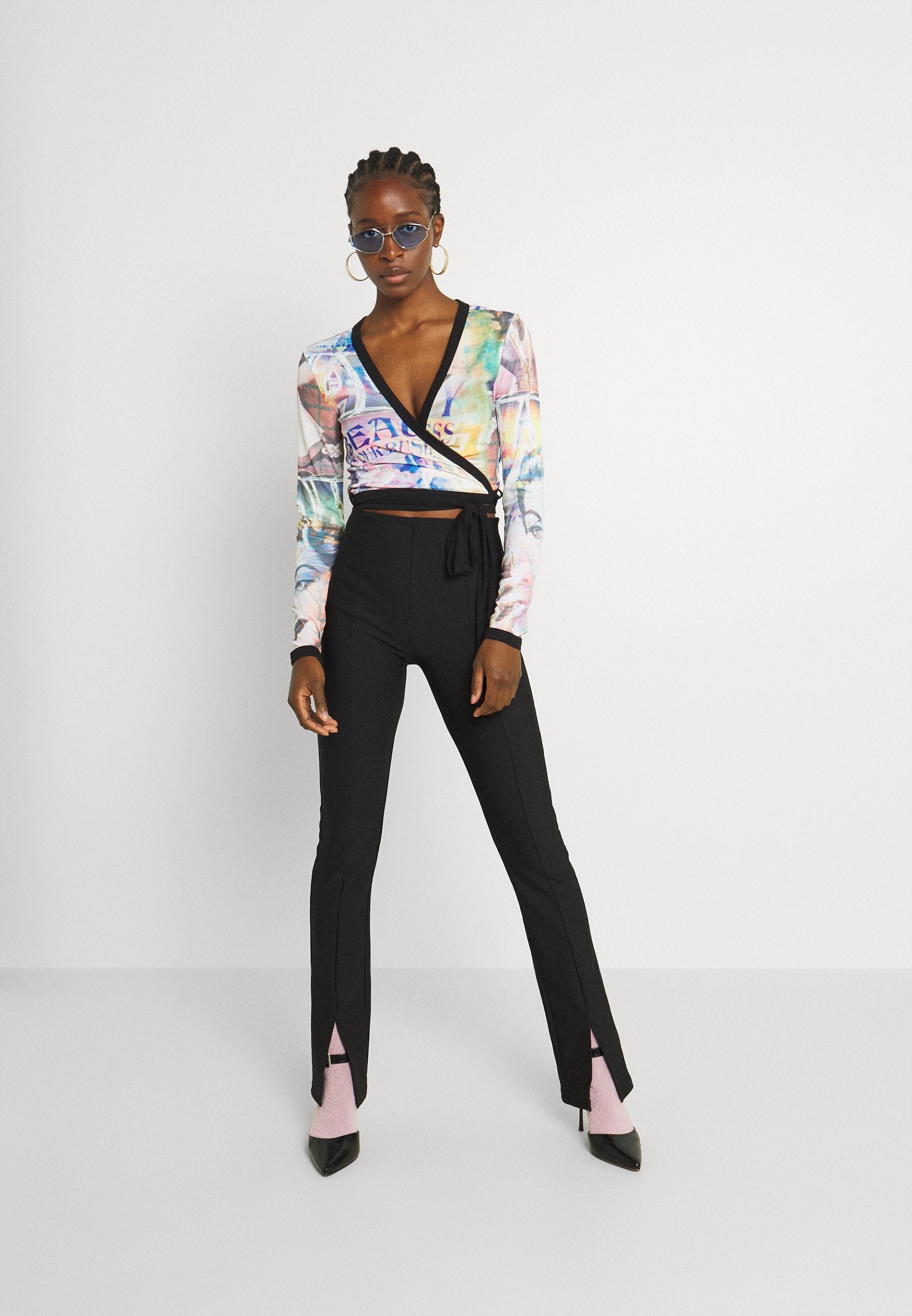 NEW girl ORDER PRINT CROSS OVER WRAP