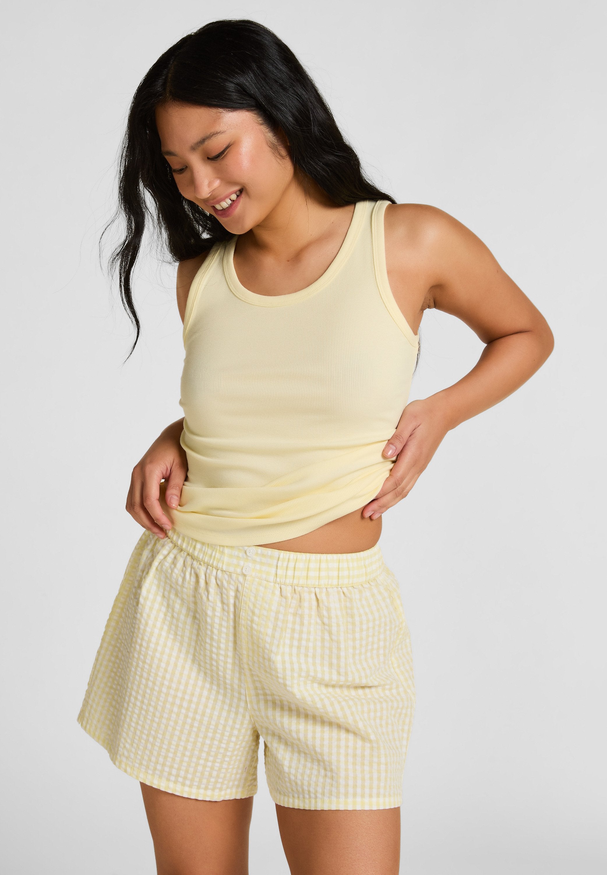 Hunkemöller SHORT BOXY SEERSUCKER CHECK