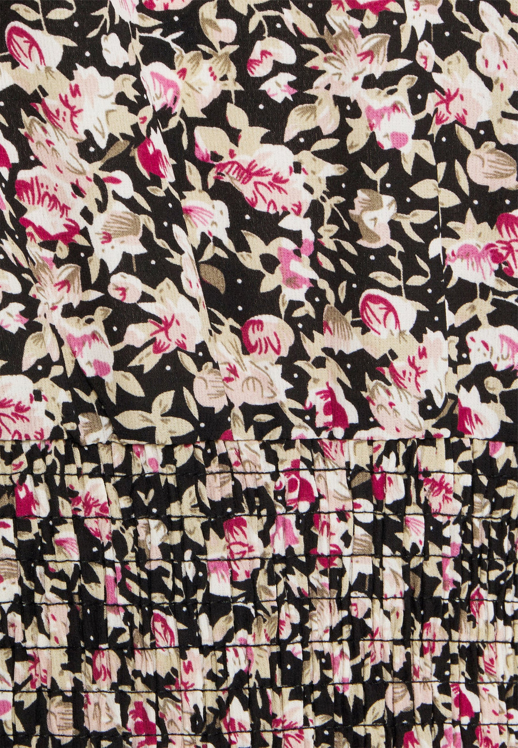 Missguided Petite FLORAL SHIRRED LONG SLEEVE MINI DRESS
