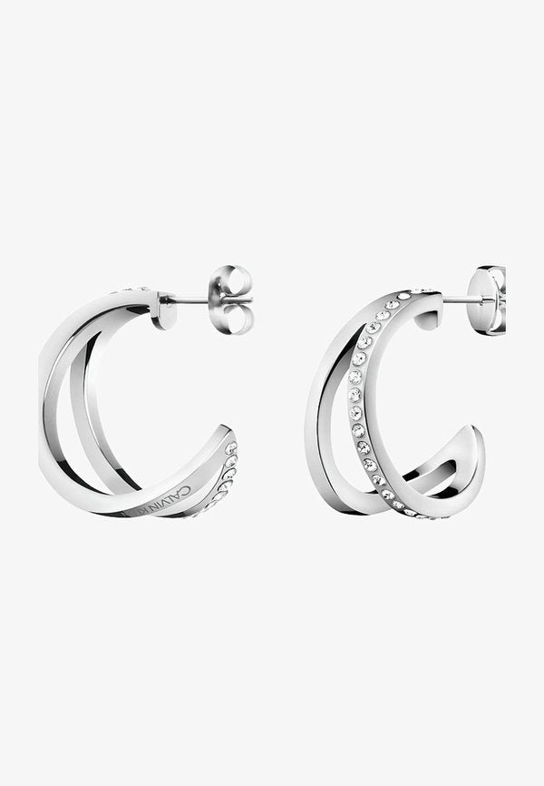 Calvin Klein DAMEN-CREOLE OUTLINE  - Earrings - silver-colored