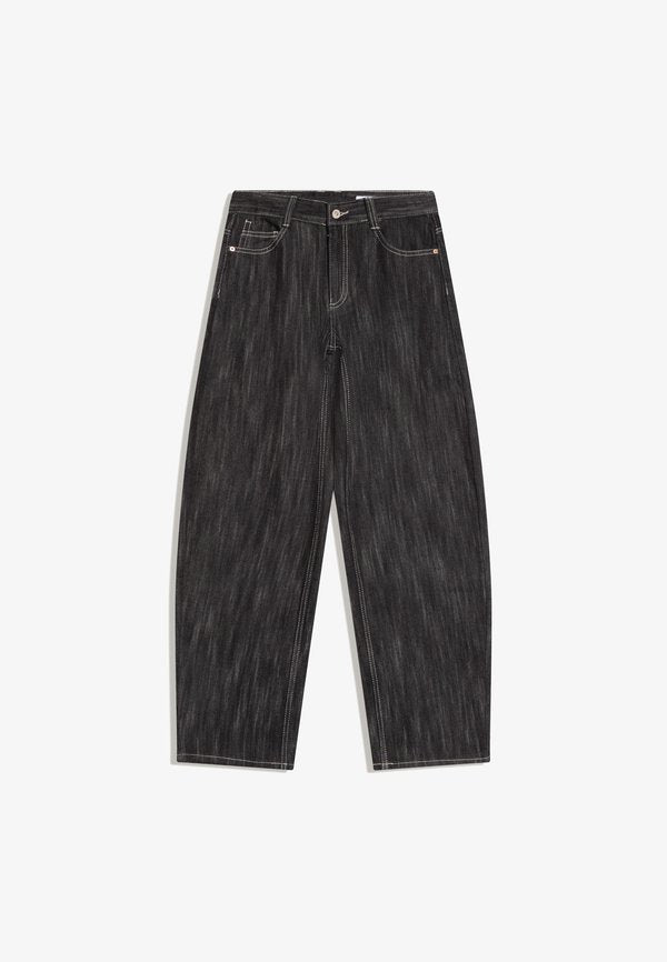 Bershka BARREL - Wide Leg - black