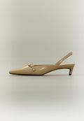 Tommy Hilfiger BUCKLE KITTEN SLINGBACK - Slingback ballet pumps - desert