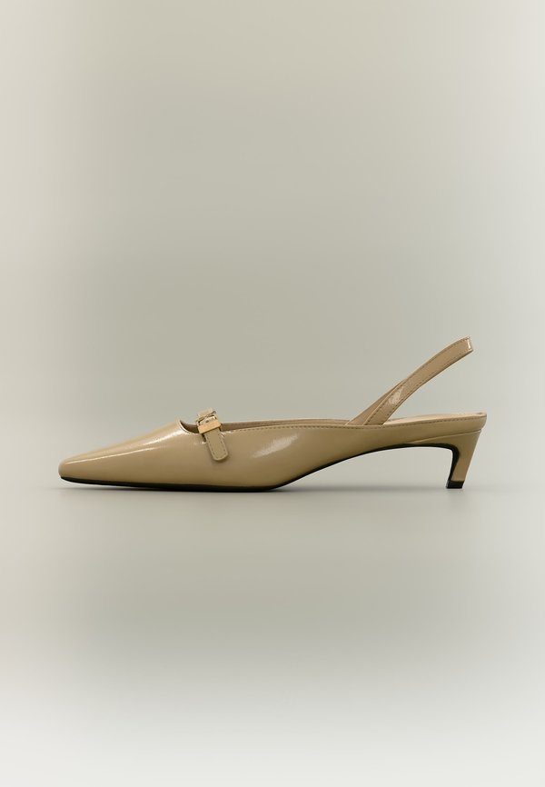 Tommy Hilfiger BUCKLE KITTEN SLINGBACK - Slingback ballet pumps - desert