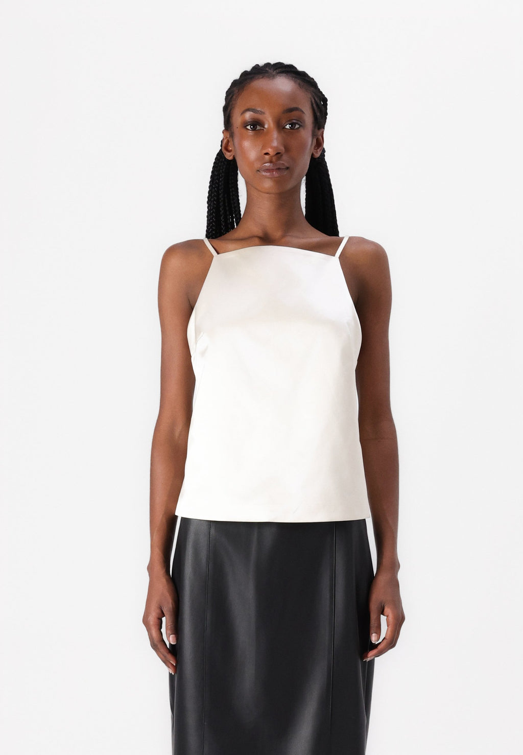 Abercrombie & Fitch Satin Open-Back Apron Top