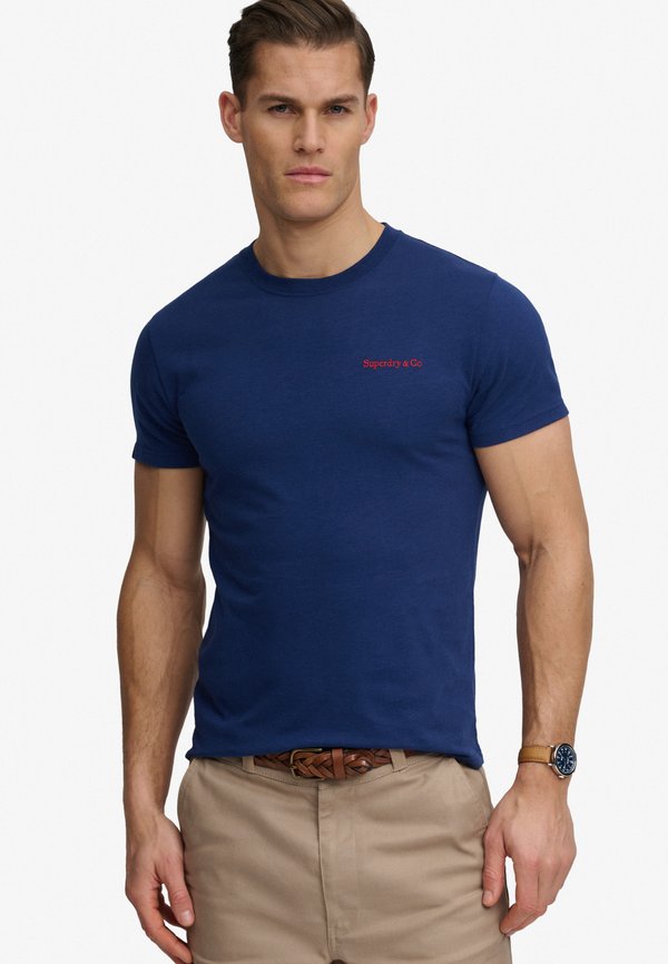 Superdry & Co SUPERDRY ESSENTIAL COMPANY LOGO EMBROIDERED T-SHIRT.. - Basic T-shirt - supermarine navy red