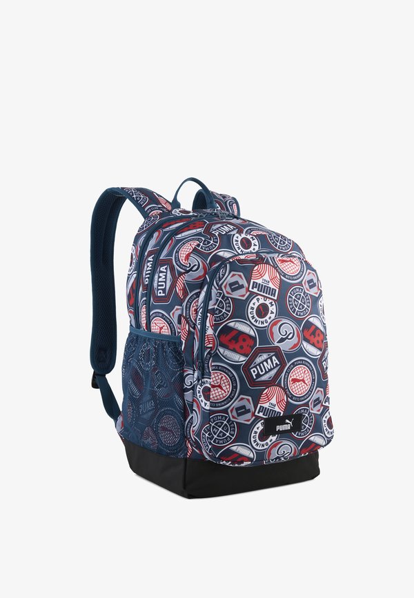 Puma PUMA ACADEMY AOP BACKPACK UNISEX - Rucksack - midnight petrol-for all time red-running badges aop