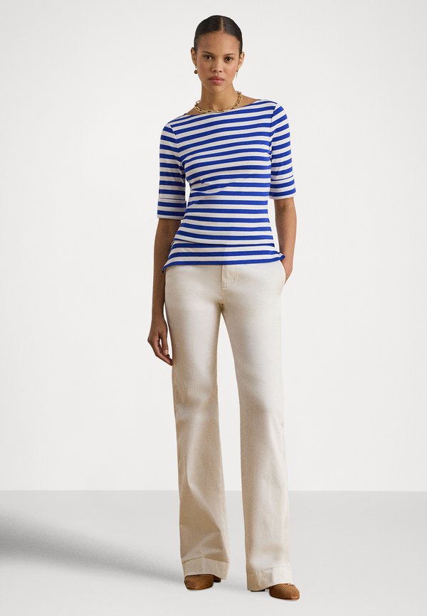 Lauren Ralph Lauren Petite STRIPED STRETCH COTTON BOATNECK TEE