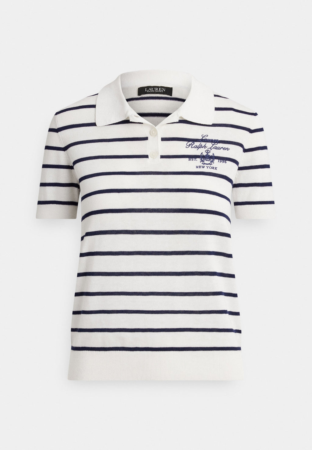Lauren Ralph Lauren Petite STRIPED COTTON-BLEND POLO SWEATER