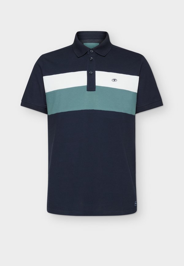 TOM TAILOR COLORBLOCK POLO - Polo shirt - sky captain blue