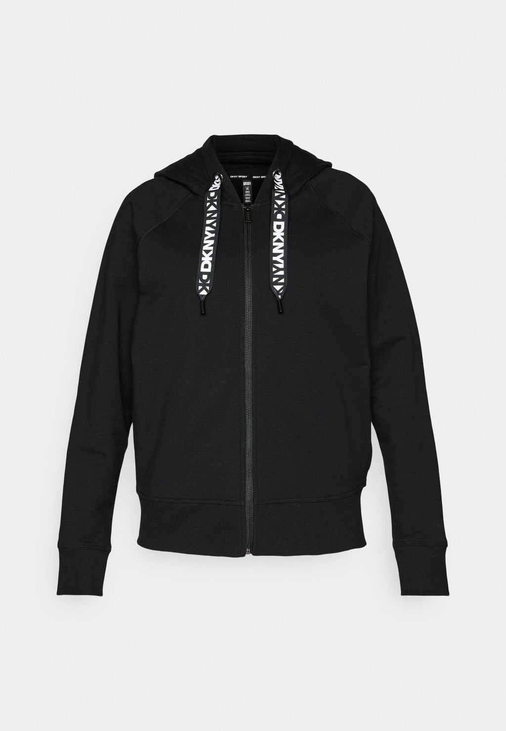 DKNY TWO TONE LOGO DRAWCORD ZIP HOODIE
