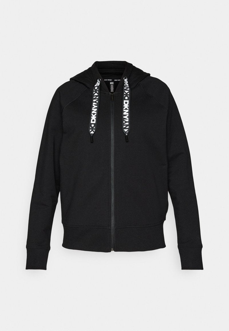 TWO TONE LOGO DRAWCORD ZIP HOODIE Media 1