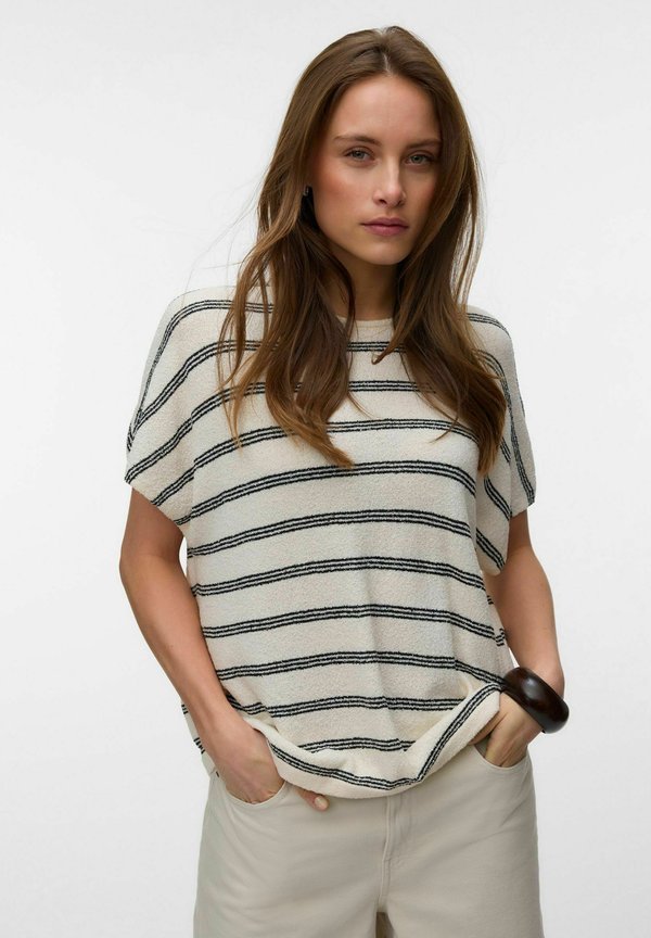 Vero Moda Knitted VMZAYA Knitted - Print T-shirt - birch