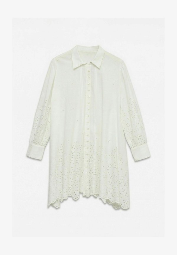 Vero Moda SHIRT DRESS VMDANNA SHORT DRESS - Shirt dress - snow white
